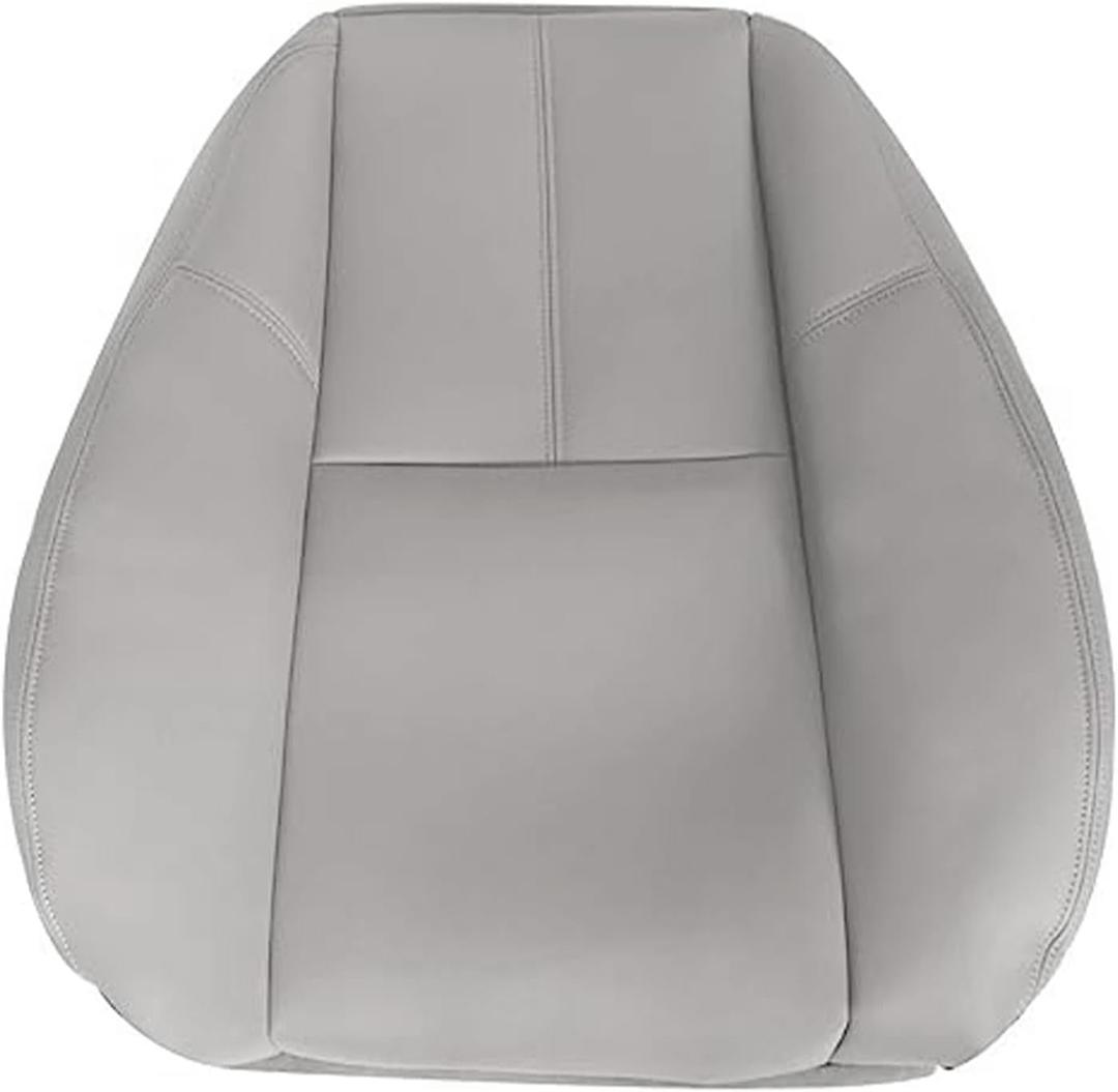 NLQR Front Driver or Passenger Top Back Replacement Seat Cover Light Titanium Gray 833 Microfiber Leather Compatible with Chevy Silverado Tahoe Suburban Avalanche GMC Sierra Yukon XL 2007-2014