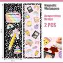 2 Pack 36 x 12 Magnetic Locker Wallpaper Back to School Removable Reusable Magnetic Wall Cover Sheet for School Lockers Fridge Metal Door Girls Decorations Office Supplies (Aesthetic,Rainbow)