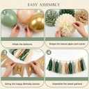 ANSOMO Sage Green Happy Birthday Party Decorations Retro Green Nude Ivory Dark Olive Kraft Paper Banner Balloons Neutral Rustic Boho Blush Safari Botanical Greenery Wild Dcor Supplies Women Adults