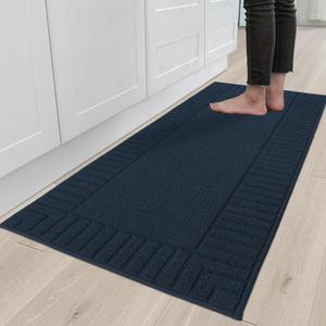 BEQHAUSE-Kitchen-Rugs-and-Mats Non Slip Kitchen Runner Rug Absorbent Kitchen Mats for Floor Machine Washable Kitchen Floor Mat,Navy Blue 24x60