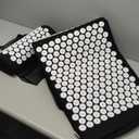 XiaoMaGe Acupressure Mat and Pillow Set with Bag - Extra Long Acupuncture Mat for Neck & Back Pain Relief- Naturally Relaxation Gift for Women - Stress Relief Massage Mat (Black)