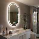 20X28 inches Oval LED Bathroom Mirror with Lights, Anti-Fog, Dimmable, Backlit + Front Lit, Lighted Bathroom Vanity Mirror for Wall, Memory Function, Tempered Glass, Shatter-Proof