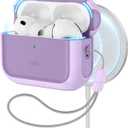 ESR for AirPods Pro 3 Case, Compatible with AirPods Pro 3rd Generation Case (2025), Compatible with MagSafe, Full Drop Protection Cover with Lanyard, Purple