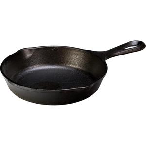 Lodge 6-1/2 Inch Cast Iron Pre-Seasoned Skillet  Signature Teardrop Handle - Use in the Oven, on the Stove, on the Grill, or Over a Campfire, Black