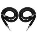 NovelBee 2 Pack of 10 Feet Velvet Rope with Black Stainless Steel Hooks,Crowd Control Stanchion Post Queue Line Barrier (Black)
