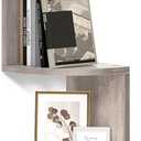 VASAGLE Corner Shelf Wall Mount, 5-Tier Floating Corner Bookshelf, Plant Shelf for Bedroom, Living Room, Bathroom, Home Office, Heather Greige