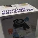 Chefman Electric Kettle, 1.8L 1500W, Hot Water Boiler, Removable Lid for Easy Cleaning, Auto Shut Off, Boil-Dry Protection, Stainless Steel Filter, BPA Free, Borosilicate Glass Electric Tea Kettle (Black)