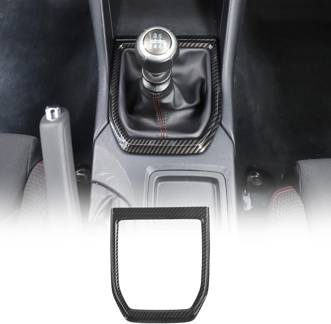 Daeiclru Gear Shift Panel Cover Trim Compatible with Subaru WRX 2022 2023 2024 2025, Gear Shift Control Anti-Scratch Panel Decorative Sticker Trim Frame Interior Accessories (Carbon Fiber Pattern)