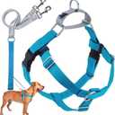 2 Hounds Design Freedom No Pull Dog Harness, Adjustable Harness and Leash Set, Easy Walking & Comfortable Control, Fits Small, Medium & Large Dogs, Solid Colors, Made in USA, 5/8" XS, Turquoise
