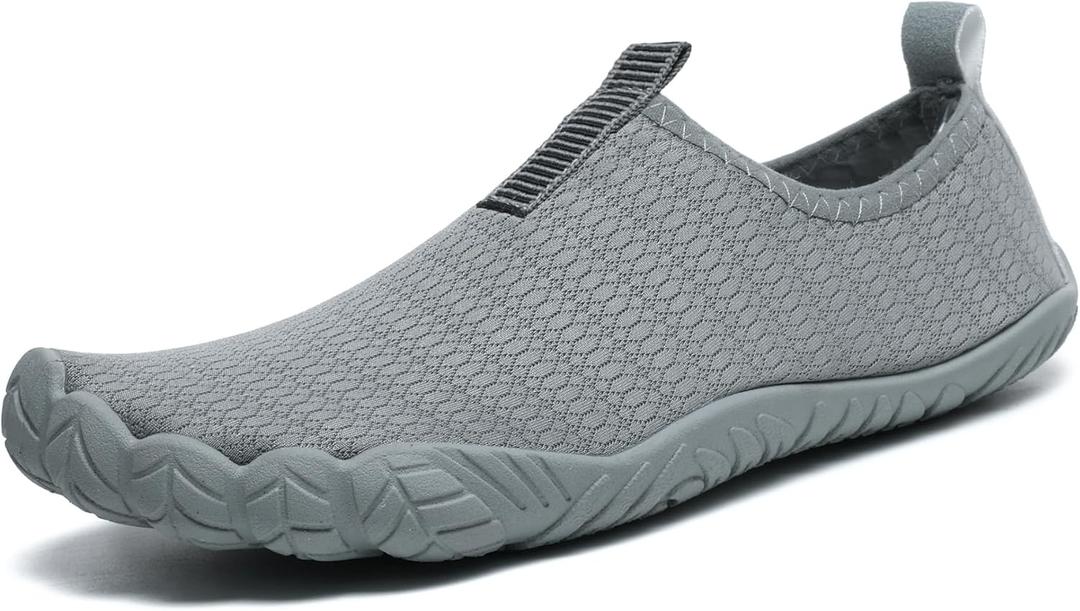 Water Shoes Womens Mens Quick-Dry Aqua Yoga Socks Barefoot Swim Pool Beach Shoes for Walking Hiking Diving Surf Ootdoor Water Sports (Grey)