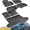 for Kia Sportage Floor Mats & Cargo Liner with Back Seat Cover Protector 2023 2024 2025 2026 (Not Hybrid) All Weather Waterproof TPE Rubber Floor Mats