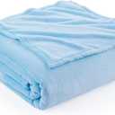 Hansleep Fleece Light Blue King Blanket, Super Soft Flannel Fuzzy Plush Cozy Blanket for All Seasons, Light Blue, King 90x108 Inches