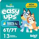 Easy Ups Girls & Boys Potty Training Pants, Size 6T-7T, 13 Count, Bluey Absorbent Training Underwear, Up to 100% Leakproof Day and Night, Hypoallergenic