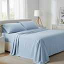 Carressa Linen 100% Egyptian Cotton King Size Sheets Set - 800 High Thread Count Egyptian Cotton Sheets King Size (4 PC, Sky Blue), Soft, Cooling, 16" Deep Pocket Sateen Weave Luxury Hotel Bed Sheet