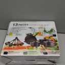 Non-Stick Cookware Set, 13 Piece Set Portable Lightweight Cast Iron Pots and Pans with Glass Lids and Nylon Utensils for Outdoor Camping Picnic Travel Cookware