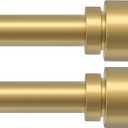 PORTRES Modern Gold Curtain Rods set of 2 for Windows 28 to 48 Inches Adjustable Length 1" Diameter Heavy Duty Curtain Rod with Farmhouse Decorative Finials for Outdoor Bedroom Kitchen Living Room