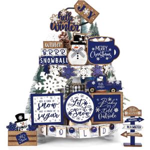 Vercraft 18 Pcs Graduation Tiered Tray Decorations Class of 2026 Tiered Tray Decor Black White Grad Wooden Signs Farmhouse Table Shelf Decoration for Graduation Party Supplies(Retro)