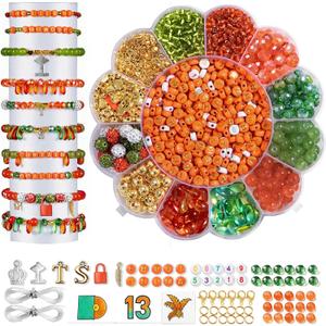 Goldwise Friendship Bracelet Making Kit for Fans, Orange Beads for Jewelry Making,Letter Beads (A-Z),Varieties of Charms, DIY Crafts for Gifts Birthday (showgirl)