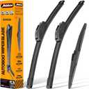 AUTOBOO 3-Pack Windshield Wiper Blades for Kia Sportage 2017-2022 Hyundai Santa Fe 2019-2023 Kia Sorento 2016-2020, Original Equipment Replacement 26"+16" Front and 11" Rear, Easy One-Click Install