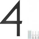 12" Large Stainless Steel Floating House Number, Metal Modern House Numbers, Mailbox Decor Number with Nail Kit for Outdoor Mailbox Yard Home Wall DoorGarage Gate,Coated Black (Black-4)