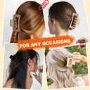 2 x 6Pcs Large Layered Hair Claw Clips, 4.1 Inch Non-slip Big Square Matte Claws for Women, Strong Hold Banana Clips for Thick Thin Hair Brown