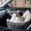 Best Pet Supplies Dog Pet Booster Seat, Dog Car Seats for Small Dogs & Medium Dogs, Soft Plush Cushion with Comfortable Bedding, Secure Straps, and Tall Pillow, Gray (21"L x 20"W x 14"H)