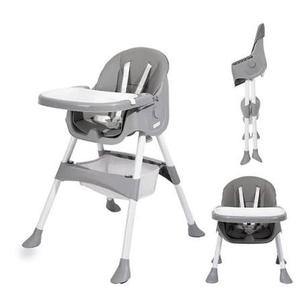 Baby High Chair, 6 in 1 Convertible High Chairs for Babies and Toddlers, Toddler Feeding Chair with Double Removable Tray, Adjustable Footrest & Machine Washable Cushion（Light Gray）