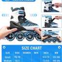 Adjustable Inline Skates Boys and Girls Ages 5-8 8-12 with Light up WheelsRoller Skates for Kids Ages 4-12, Teen Skates for Beginner Outdoor and Indoor, Blue, Large-Youth（3-6 US）