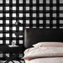 5 x Black and White Checkered Peel and Stick Wallpaper Modern Gingham Wall Paper Plaid Removable Contact Paper Self Adhesive Wallpapers for Bedroom Bathroom Shelf Liner Vinyl 17.3" x 78.7"