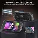 GLDRAM [Easy Docking Version] Case for Nintendo Switch 2 (2025), Dockable Hard Shell PC Protective Skin Cover with Screen Protector & 4 Thumb Grips for Switch 2 Console & Joycon - Clear Glitter