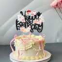 1 Pcs Afternoon Tea Cake Topper Bubble Birthday Glittery Cute Boba Party Decoration Theme Pick Baby Shower Supplies Girl Vintage Floral Teapot Garden Decor Themed Wedding Decorations Table Toppers