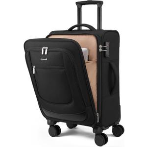 LOVEVOOK Carry On Luggage 22x14x9 Airline Approved 22inch Softside Suitcase, carry on-20 inch