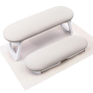 Subay Nail Arm Rest, Foldable PU Leather Nail Hand Rest for Acrylic Nails Cushion Hand Holder, Nail Hand Pillow Nail Art Accessories Tool for Nails Tech Manicure Pedicure Salon Home Use - Light Gray