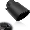 Stainless Steel Car Exhaust Tip, 2.5" Inlet 3.3" Outlet, Steel Exhaust Tips, Universal Car Exhaust Pipe Modification Tail Throat Tail Pipe, Fit for Most Cars (Straight, Black)