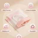 Anti Tarnish Jewelry Bags, Small Travel Ziplock Jewelry Pouches Clear Plastic, 16 Pack Eva Mini Storage Organizers Bag for Silver Gold Earrings Ring Necklace (Pink, Assorted Sizes)