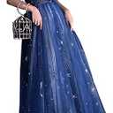 A-Line Elegant Prom Formal Evening Dress Off Shoulder Short Sleeve Floor Length, 16