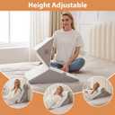 BIEEZZK Wedge Pillow Set for After Surgery, Wedge Pillow for Acid Reflux, Bed Wedge Pillow with Adjustable 9&12inch for Headboard,Sleeping, Orthopedic Memory Foam for Neck&Back Support, White/Grey