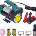 AIGMISON 12V 260W Diesel Transfer Pump Electric Fuel Transfer Pump 45L/Min Oil Suction Pump With Copper Motor For Diesel, Kerosene, Transformer Oil (without nozzle hoses green)