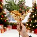 Adnee 2 Roll 10 Yard Floral Foil Plant Pot Covers, Matte Texture Christmas Plant Pot Foil with Patterns, Golden Floral Pot Wrapping Paper for Christmas Home Flower Pot DIY decor