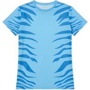 Blue Jungle Tiger Shirt for Women - Adult Teens T Cosplay Halloween Costumes (X-Large)