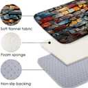 Non-Skid Low Pile Sponge Foam Door Entry Rug for Bathroom Mat,Separate Tub Shower Skid Proof Rugs, Home 3D Optical Illusion Rug Non Slip Bath Mats Welcome Mat 47 x 17.5 inches