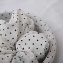 XYNAME Headband and Scrunchie Set for Women 2Pack Hair Ties for Girls Elastics Bands Ponytail Holder Hair Accessories White Dot