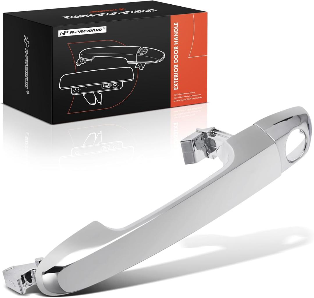 A-Premium Front Left Driver Side Exterior Door Handle Compatible with Kia Forte 2010 2011 2012 2013, with Keyless Entry, Chrome, Replace# 82651-1M020, 82652-1M240