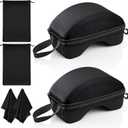 2 Sets Ski Goggles Case Snow Goggles Case Semi Hard EVA with Ski Goggle Bag and Cleaning Cloth sports Glasses Storage Holder