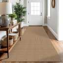 IOHOUZE Washable Runner Rug 3'x10' Non Slip Rubber Backed Long Hallway Runner Entryway Runner Indoor, Kitchen Rugs Woven Cotton Floor Carpet for Hall Entrance, Orange/Tan/Brown