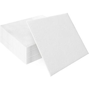 PAW - 50 Pieces White Linen-Feel Paper Napkins 16" x 16", Unicolor Disposable Cloth-Like Napkins, Bathroom Towels, Dinner Napkins for Birthday, Wedding, Party