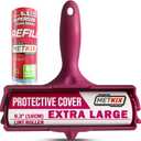 Large Lint Roller 6.3" with Extra Refill -120 Sticky Sheets, Protective Cover Design, Big Lint Roller for Pet Hair, Furniture, Bed, Couch, Floor & More