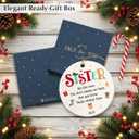 7 x Sister Ornaments 2025 for Christmas Tree Decorations - Xmas Gifts for Sister Bestie Far Away, Soul Sisters Gifts for Women Friends, Double Sided Ceramic Ornament, Cute Sisters are Like Stars Presents