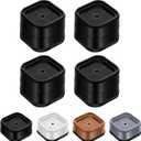 Furniture Risers Adjustable Bed Risers Heavy Duty Lifts Height 2", Square Stackable Bed Risers 1, 2, 3 or 4 Inch for Desk Leg Table Couch Sofa Chair Bed Frame Legs Dorm, 1+1 Inch, Black, 4 Pack