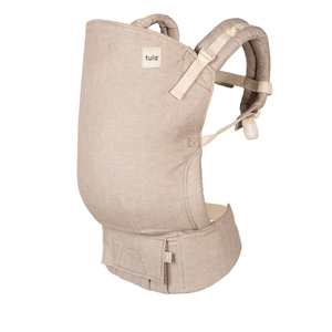 Baby Tula Linen Toddler Carrier 25-60 lbs, Adjustable Ergonomic Carrier w/Multiple Front & Back Carry Positions - Plant-Based Fabric - Supportive, Hypoallergenic, Breathable Design - Sand (Tan)